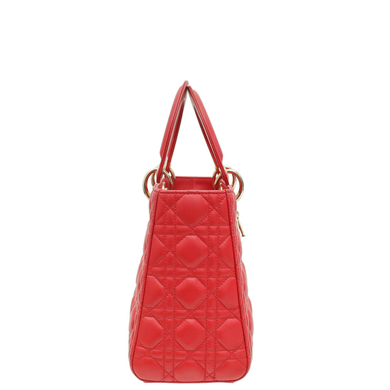 Christian Dior Red Lady Dior Medium Bag