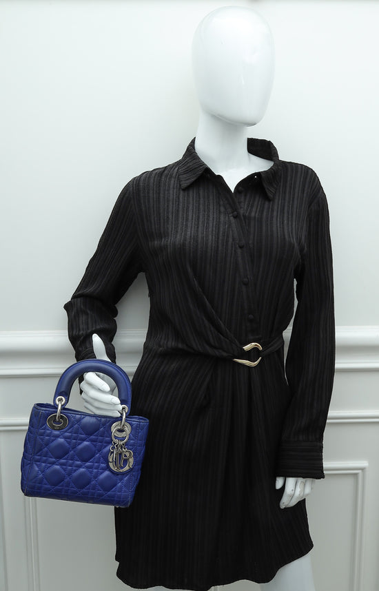 Christian Dior Blue Mini Chain Lady Dior Bag