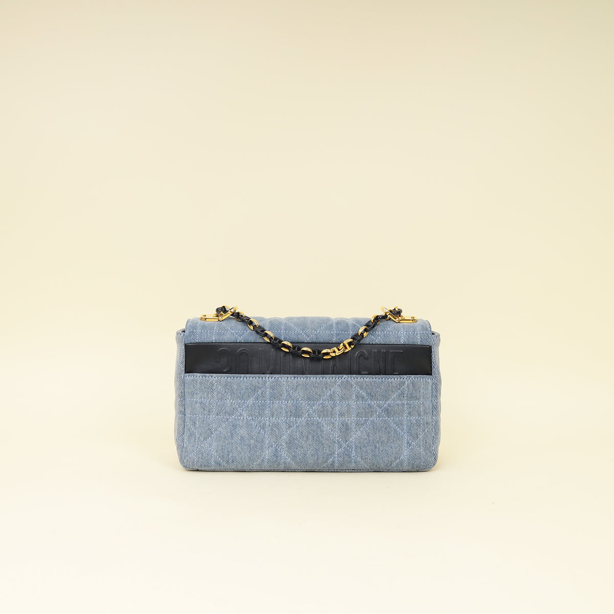 Christian Dior Blue Denim Macrocannage Medium Caro Bag-Christian Dior-THE CLOSET