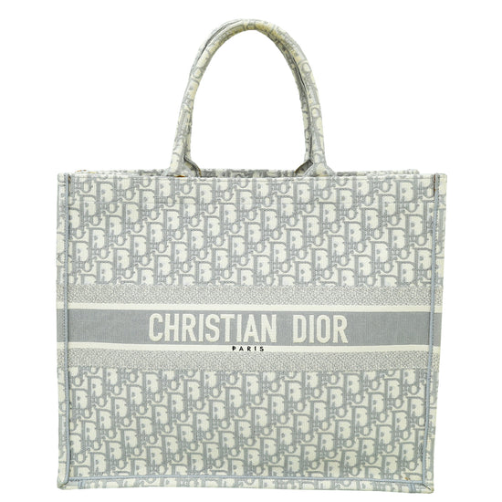 Christian Dior Grey Oblique Book Tote Large Bag