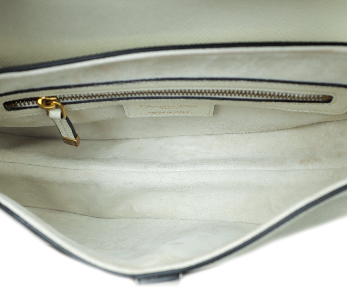 Christian Dior White Saddle Bag Medium