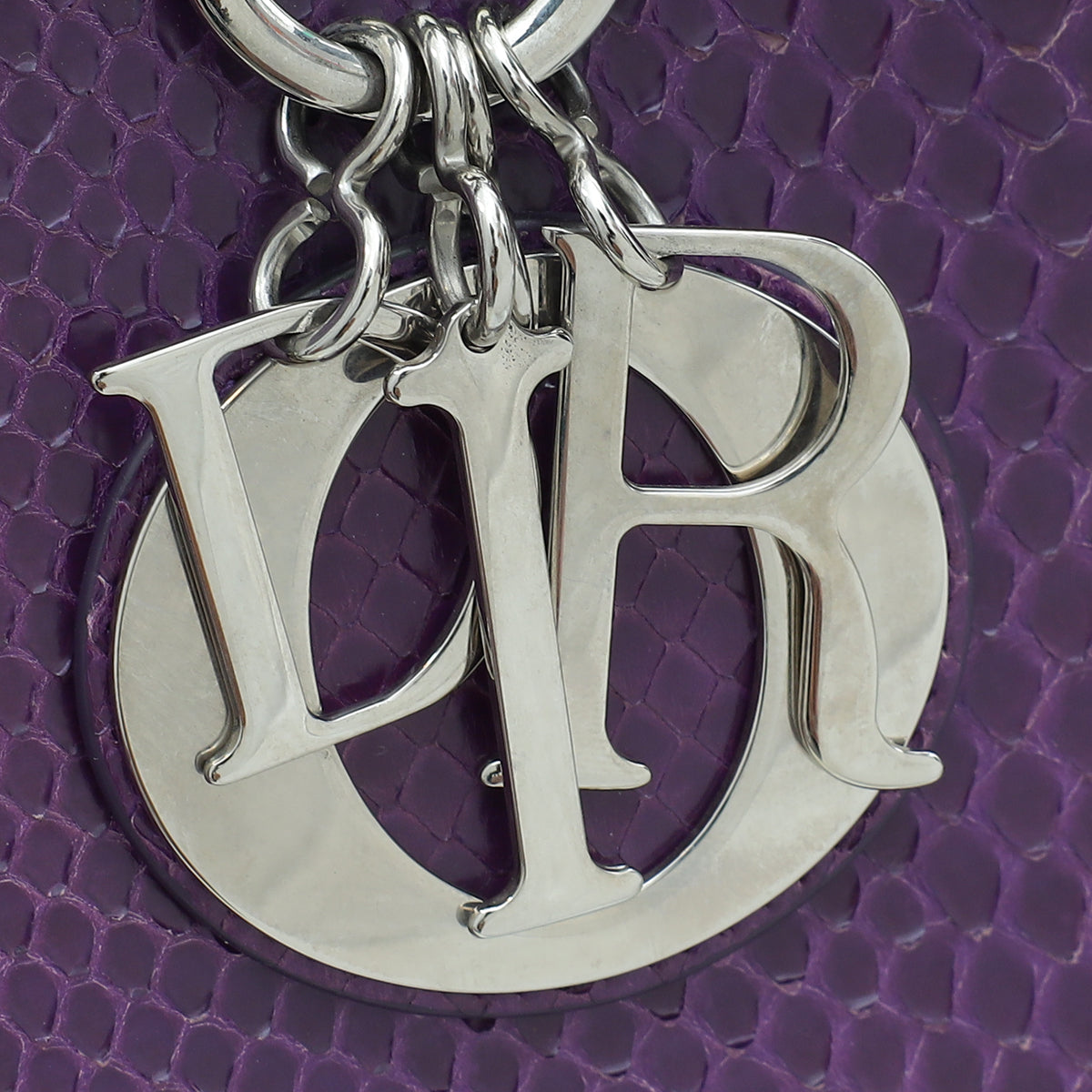 Christian Dior Violet Python Lady Dior Medium Bag