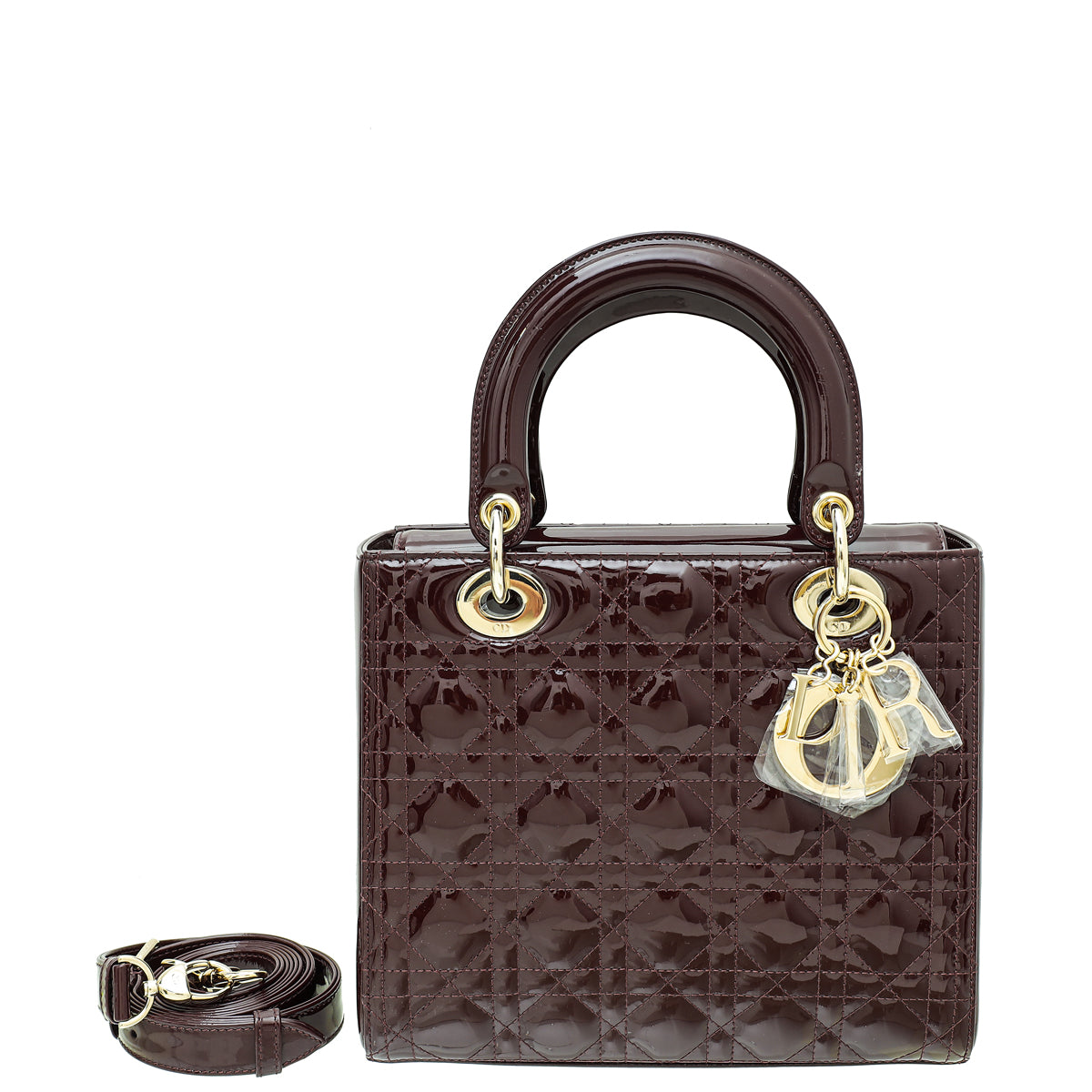 Christian Dior Burgundy Lady Dior Medium Bag-Christian Dior-THE CLOSET
