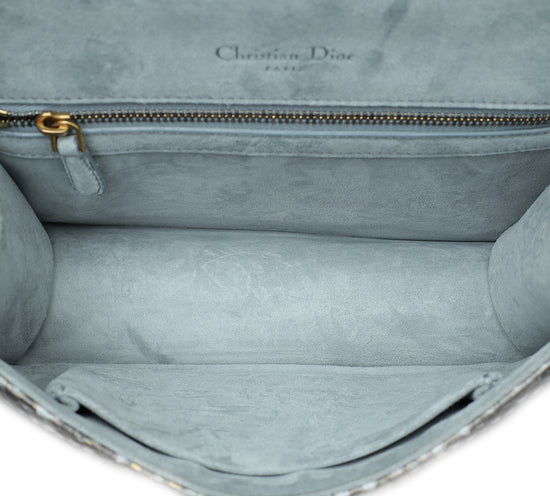 Christian Dior Grey Python Diorama Studs Small Bag