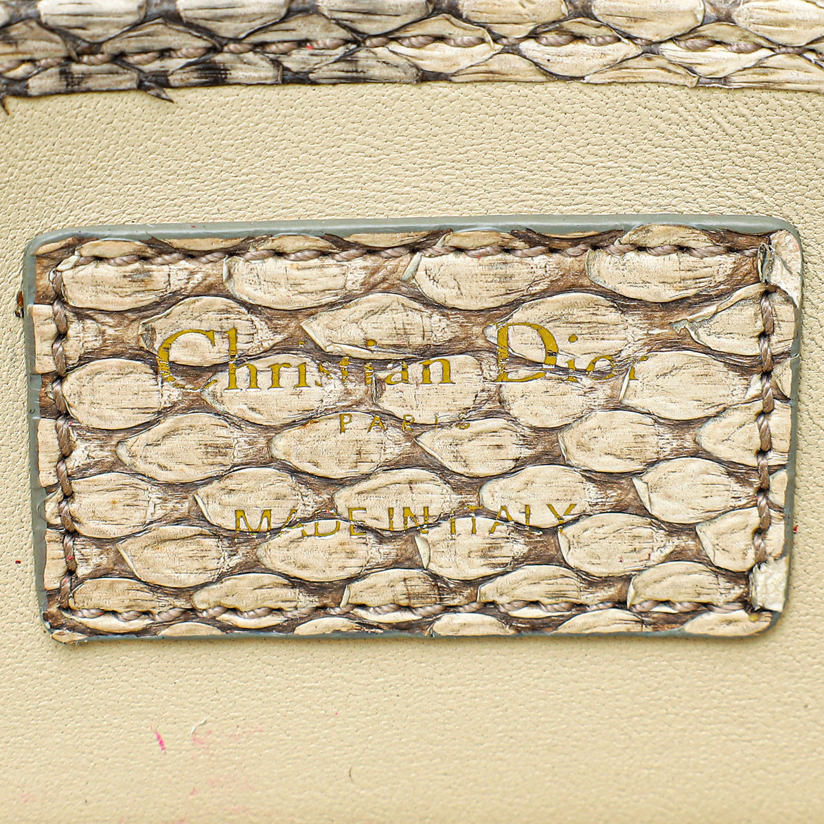 Christian Dior Natural Python Lady Dior Chain Clutch