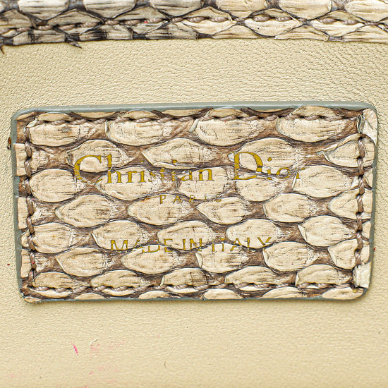 Christian Dior Natural Python Lady Dior Chain Clutch
