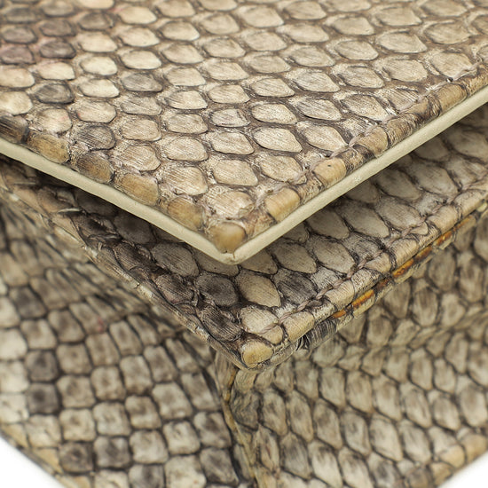 Christian Dior Natural Python Lady Dior Chain Clutch