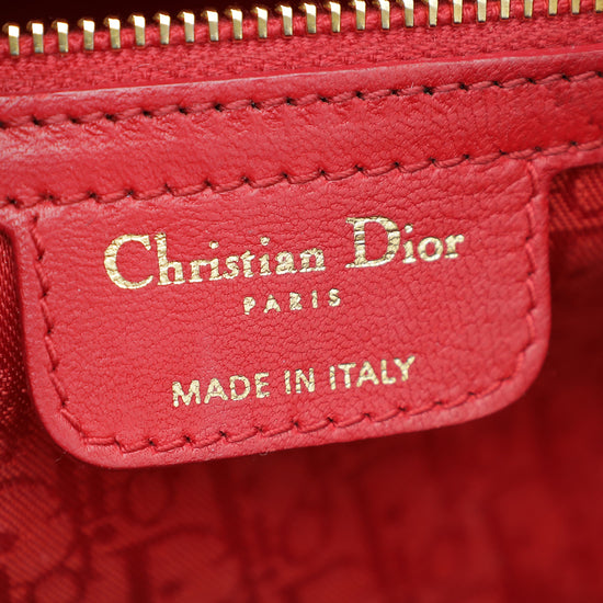 Christian Dior Red Lady Dior Large Bag