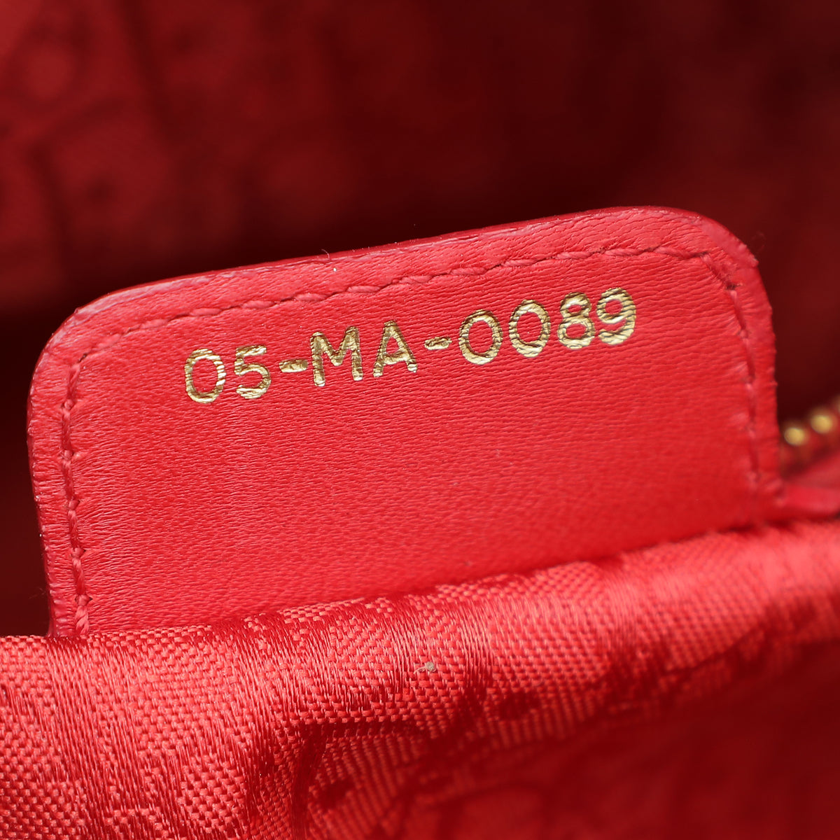 Christian Dior Red Lady Dior Large Bag