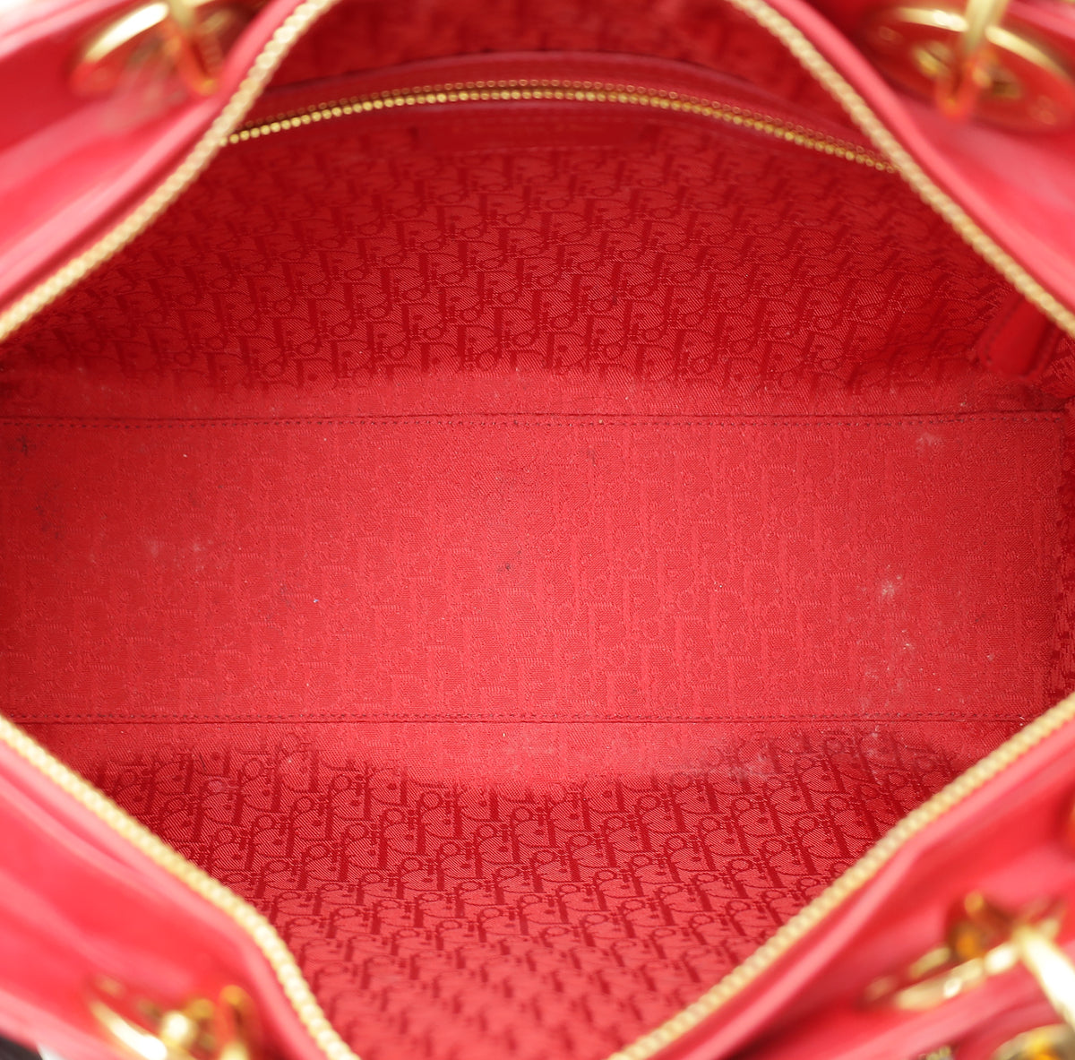 Christian Dior Red Lady Dior Large Bag