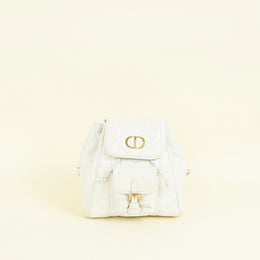 Christian Dior Latte White Small Dior Caro Backpack Bag