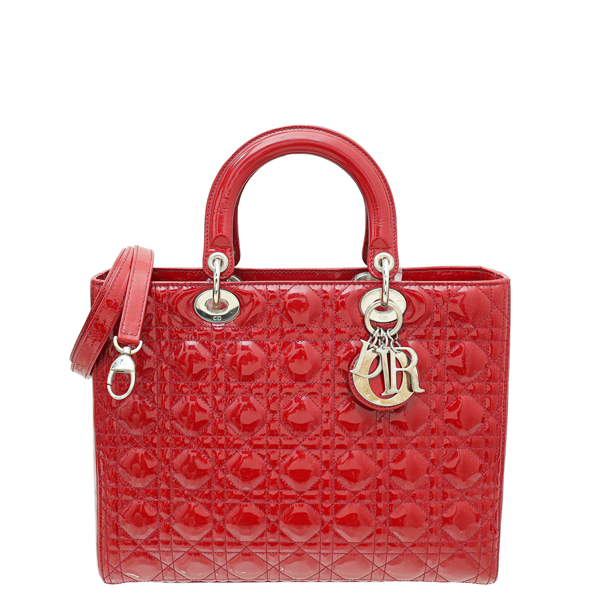 Christian Dior Red Lady Dior Large Bag