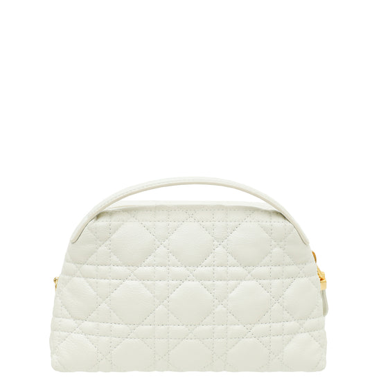 Christian Dior White Cannage Caro D-Cosy Bag