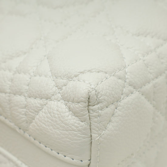 Christian Dior White Cannage Caro D-Cosy Bag