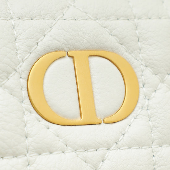 Christian Dior White Cannage Caro D-Cosy Bag