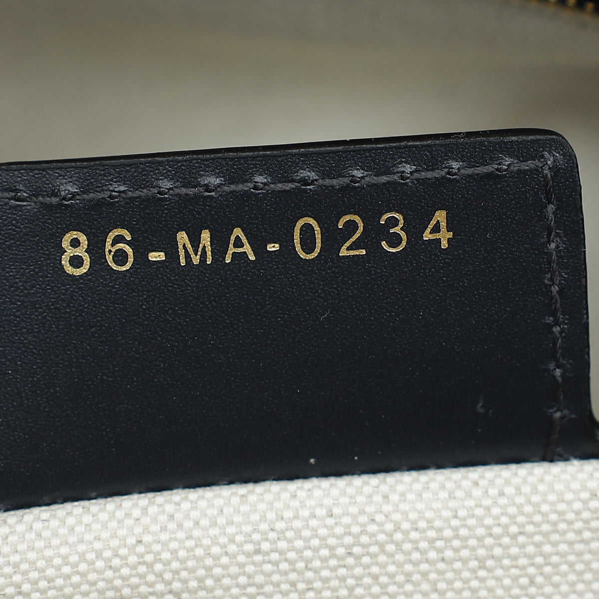 Christian Dior Navy Blue Oblique D-Vibe Medium Bowling Bag