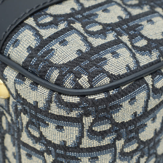 Load image into Gallery viewer, Christian Dior Navy Blue Oblique D-Vibe Medium Bowling Bag
