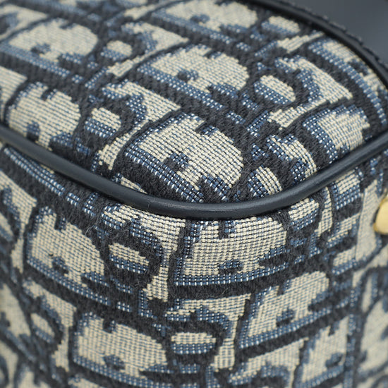 Load image into Gallery viewer, Christian Dior Navy Blue Oblique D-Vibe Medium Bowling Bag
