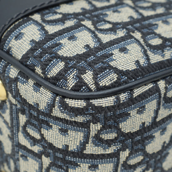 Load image into Gallery viewer, Christian Dior Navy Blue Oblique D-Vibe Medium Bowling Bag
