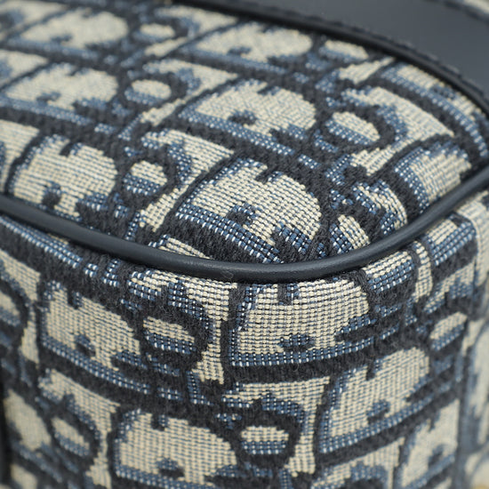 Load image into Gallery viewer, Christian Dior Navy Blue Oblique D-Vibe Medium Bowling Bag
