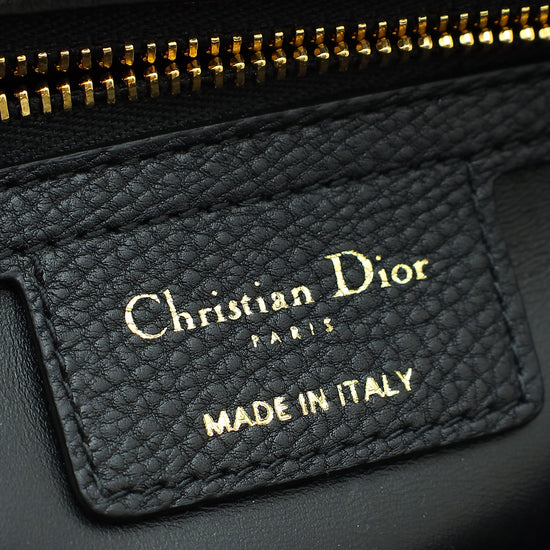 Christian Dior Black Caro Cannage Small Shoulder Bag