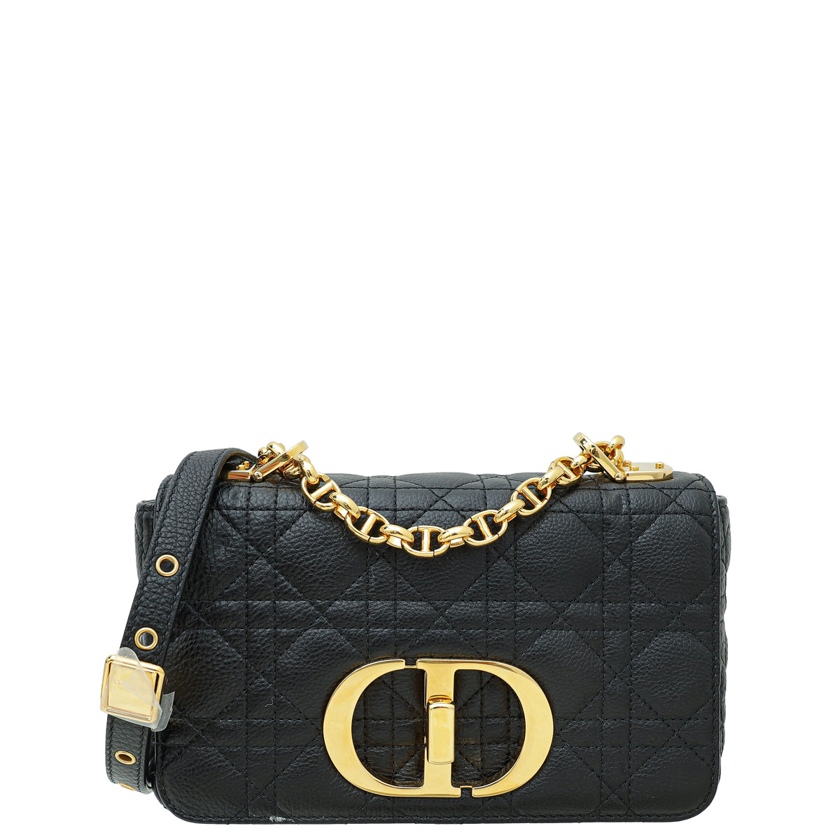 Christian Dior Black Caro Cannage Small Shoulder Bag THE CLOSET