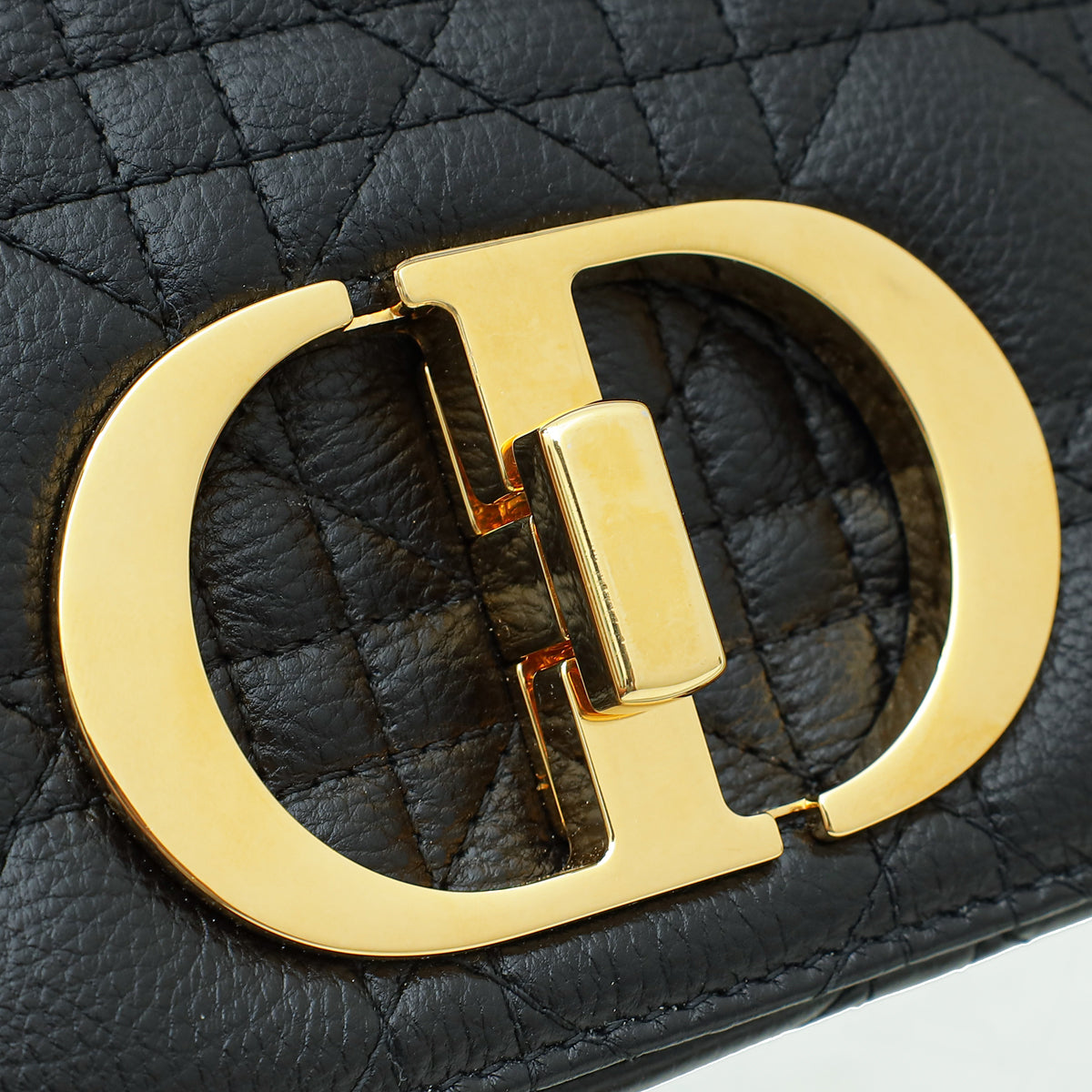 Christian Dior Black Caro Cannage Small Shoulder Bag