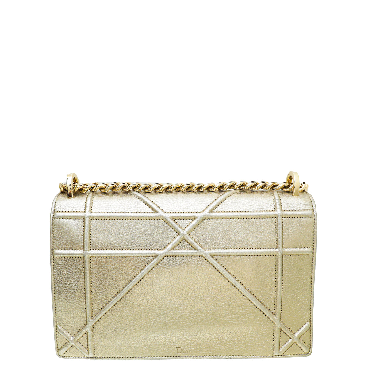 Christian Dior Metallic Champagne Diorama Medium Bag-Christian Dior-THE CLOSET