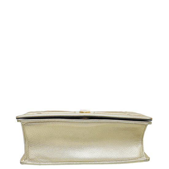 Christian Dior Metallic Champagne Diorama Medium Bag