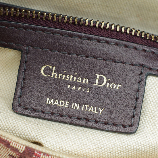 Christian Dior Burgundy Oblique Saddle Medium Bag