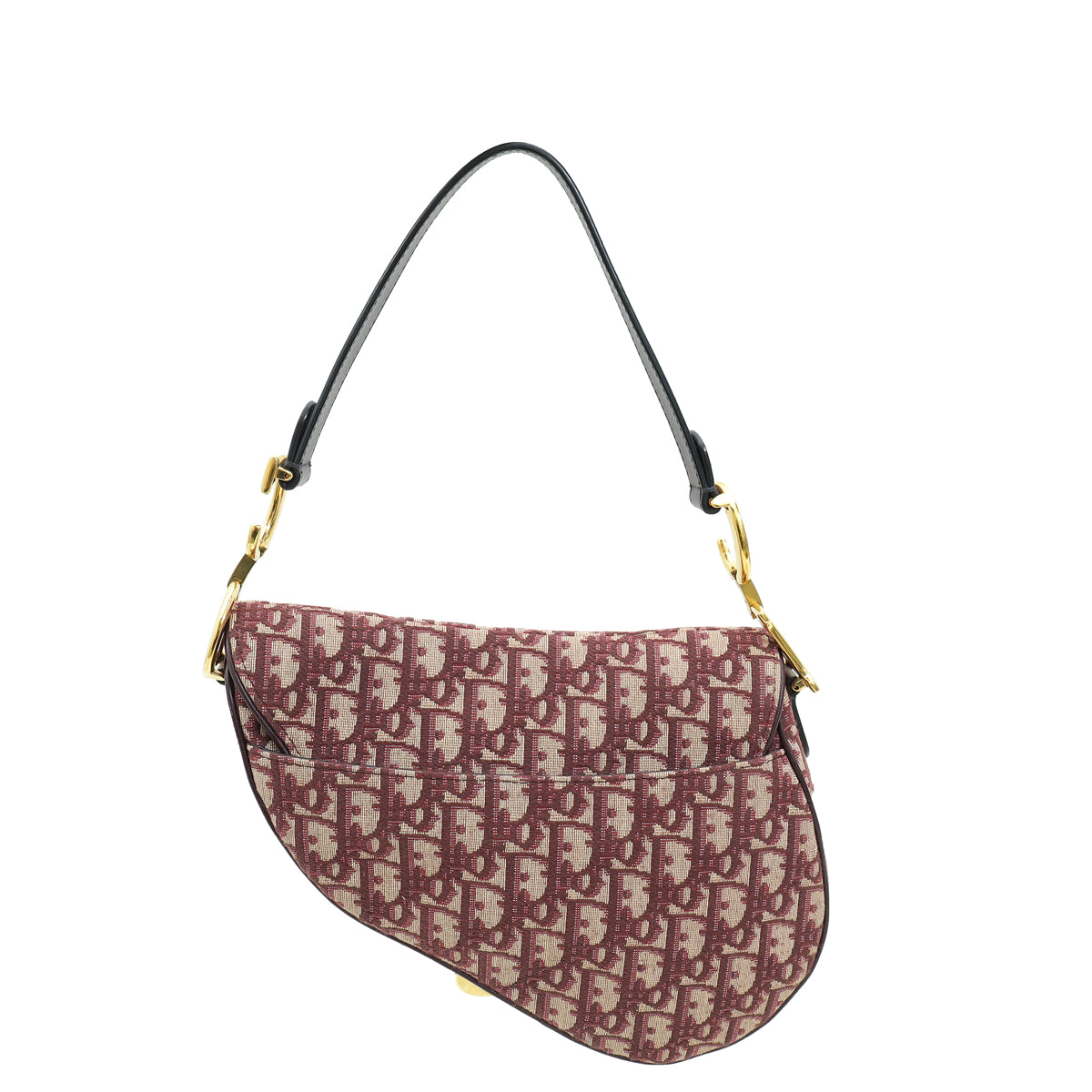 Christian Dior Burgundy Oblique Saddle Medium Bag-Christian Dior-THE CLOSET