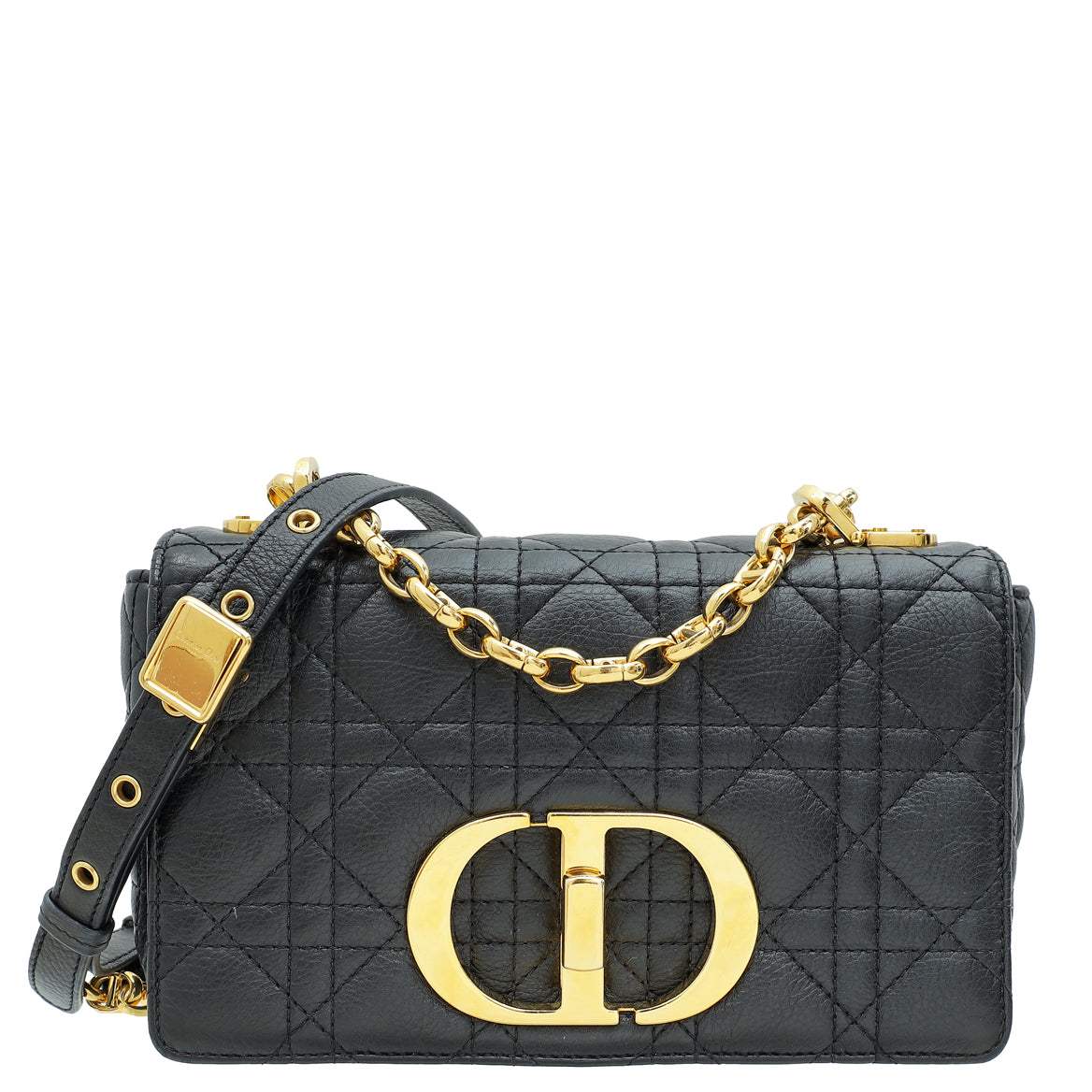 Christian Dior Black Caro Cannage Small Flap Bag-Christian Dior-THE CLOSET