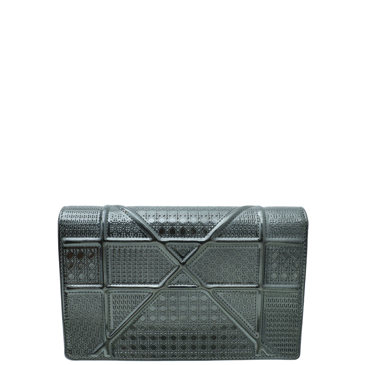 Christian Dior Dark Grey Diorama Micro Cannage Wallet On Chain-Christian Dior-THE CLOSET