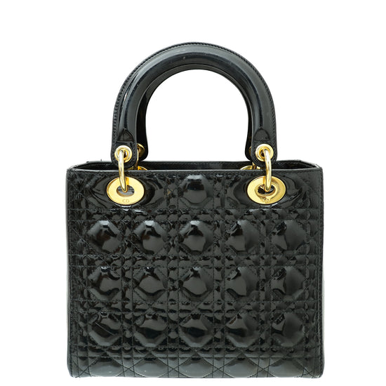 Christian Dior Black Lady Dior Medium Bag