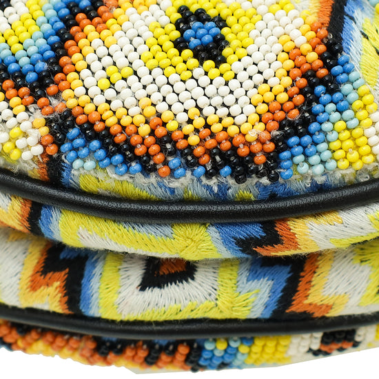 Christian Dior Multicolor Saddle All-Over Embroidered with Beads and Fringes Medium Bag