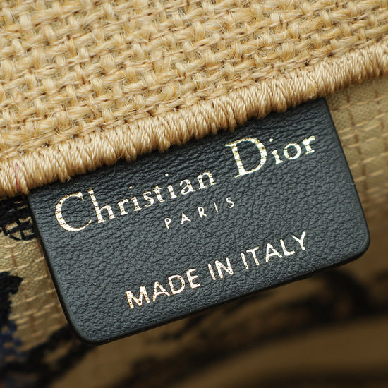 Christian Dior Bicolor Union Jute Catherine Tote Small Bag