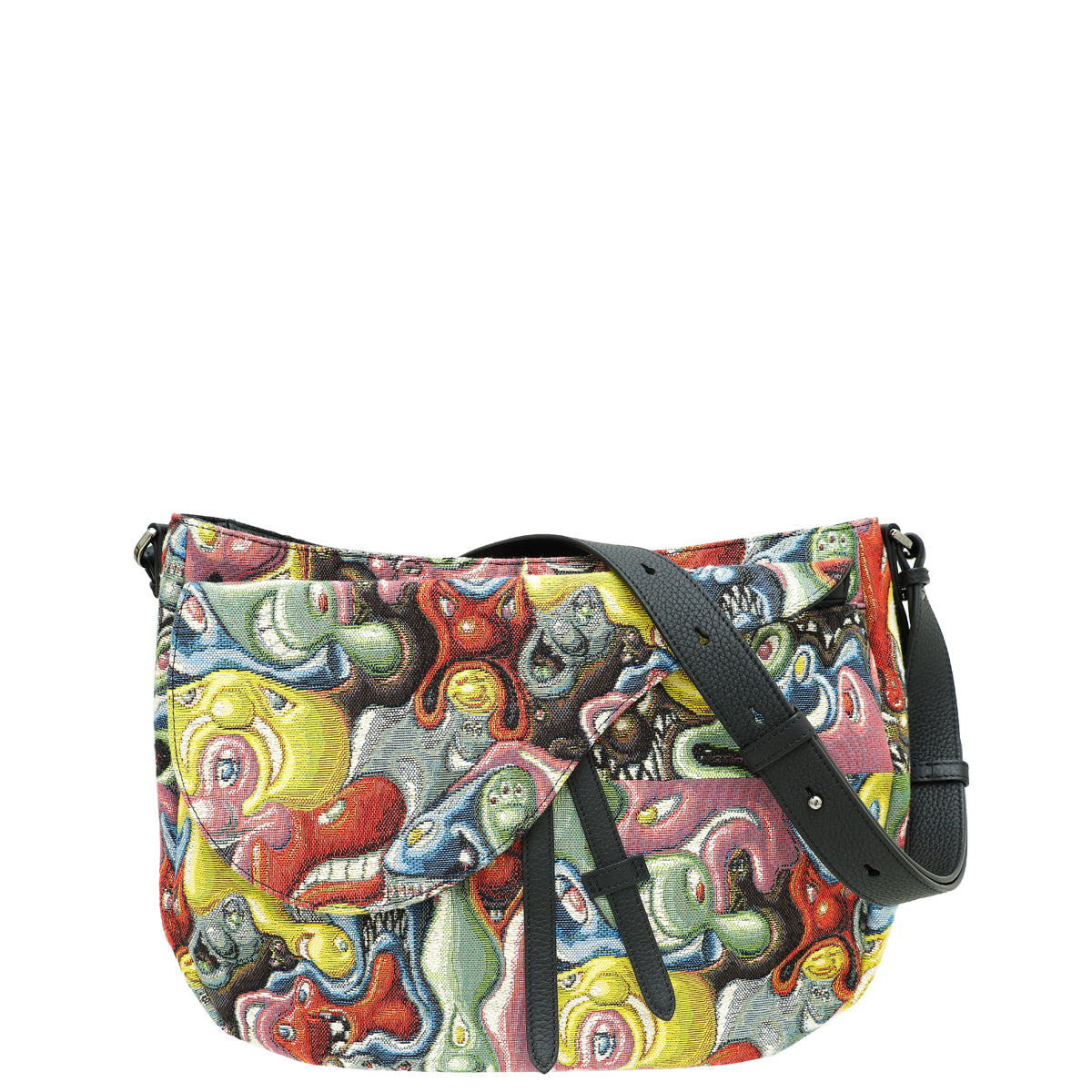 Christian Dior Multicolor X Kenny Scharf Jacquard Printed Soft Saddle Bag-Christian Dior-THE CLOSET