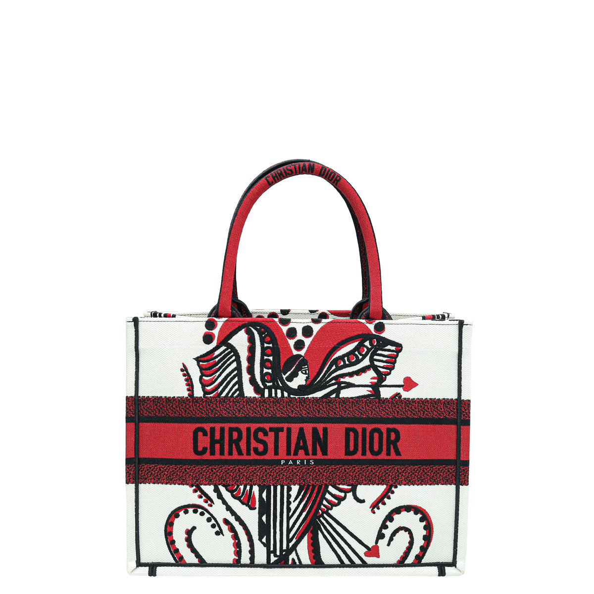 Christian Dior Bicolor Book Tote Cupidon Embroidered Medium Bag-Christian Dior-THE CLOSET