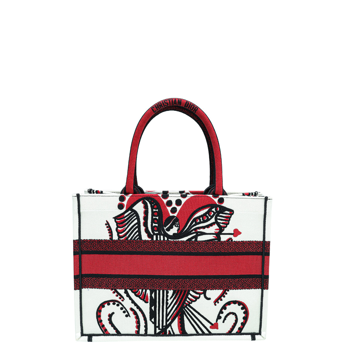 Christian Dior Bicolor Book Tote Cupidon Embroidered Medium Bag-Christian Dior-THE CLOSET