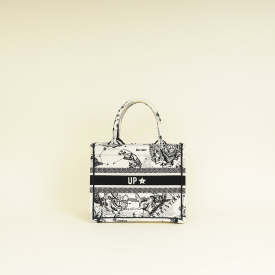 Christian Dior Bicolor Zodiac Embroidery Small Book Tote Bag W/ UP INITIALS