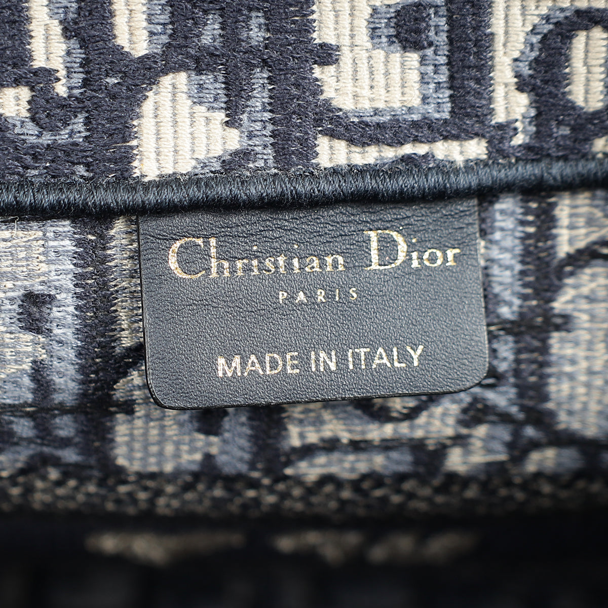 Christian Dior Navy Blue Oblique Small Book Tote Bag w/ UP INITIALS