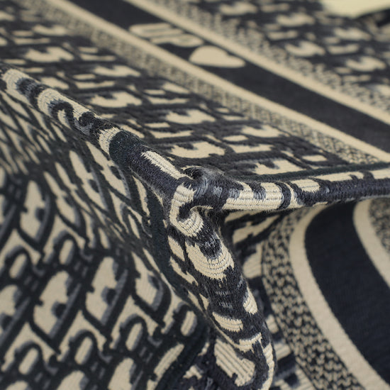 Christian Dior Navy Blue Oblique Small Book Tote Bag w/ UP INITIALS