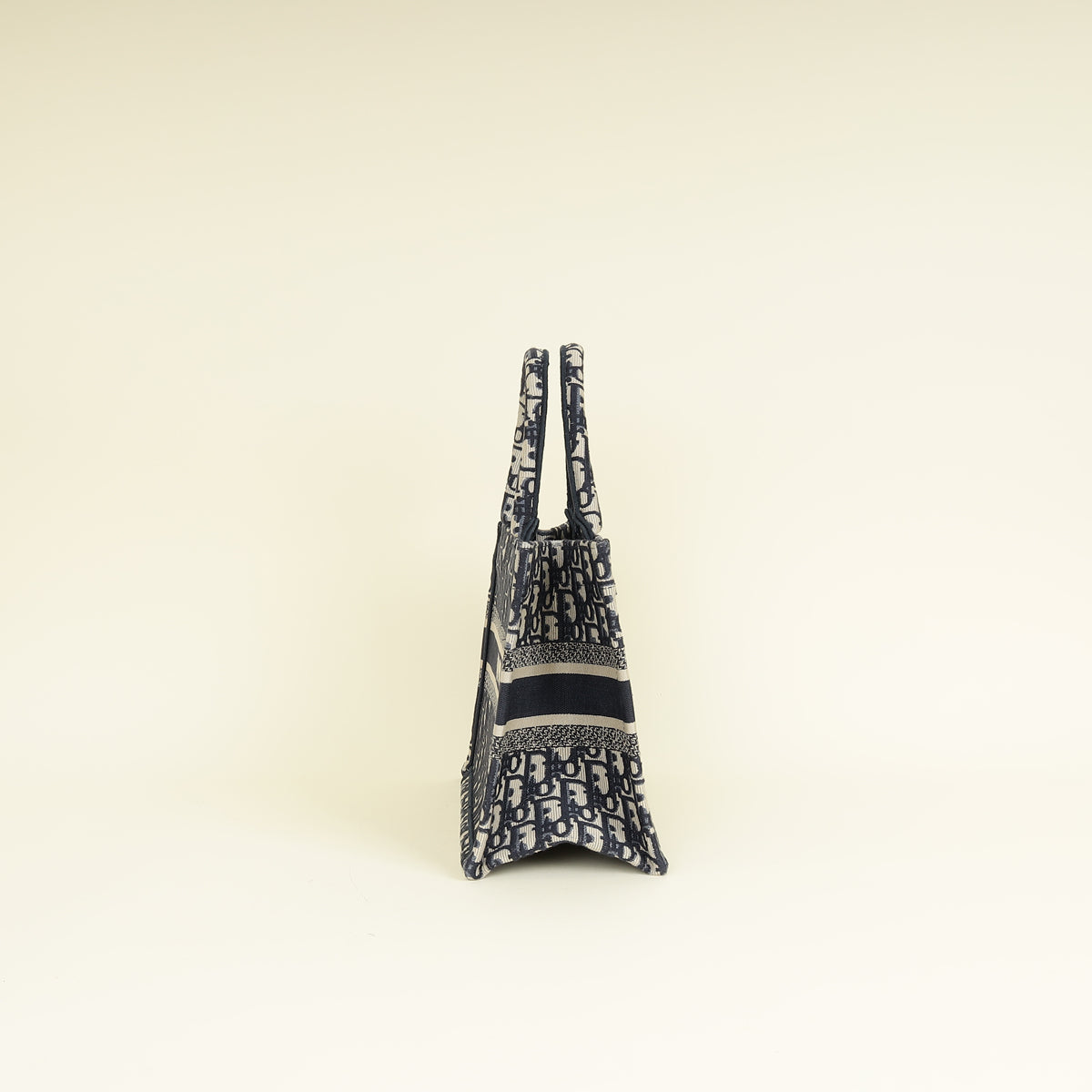 Christian Dior Navy Blue Oblique Small Book Tote Bag w/ UP INITIALS