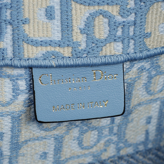 Christian Dior Light Blue Oblique Book Medium Tote Bag