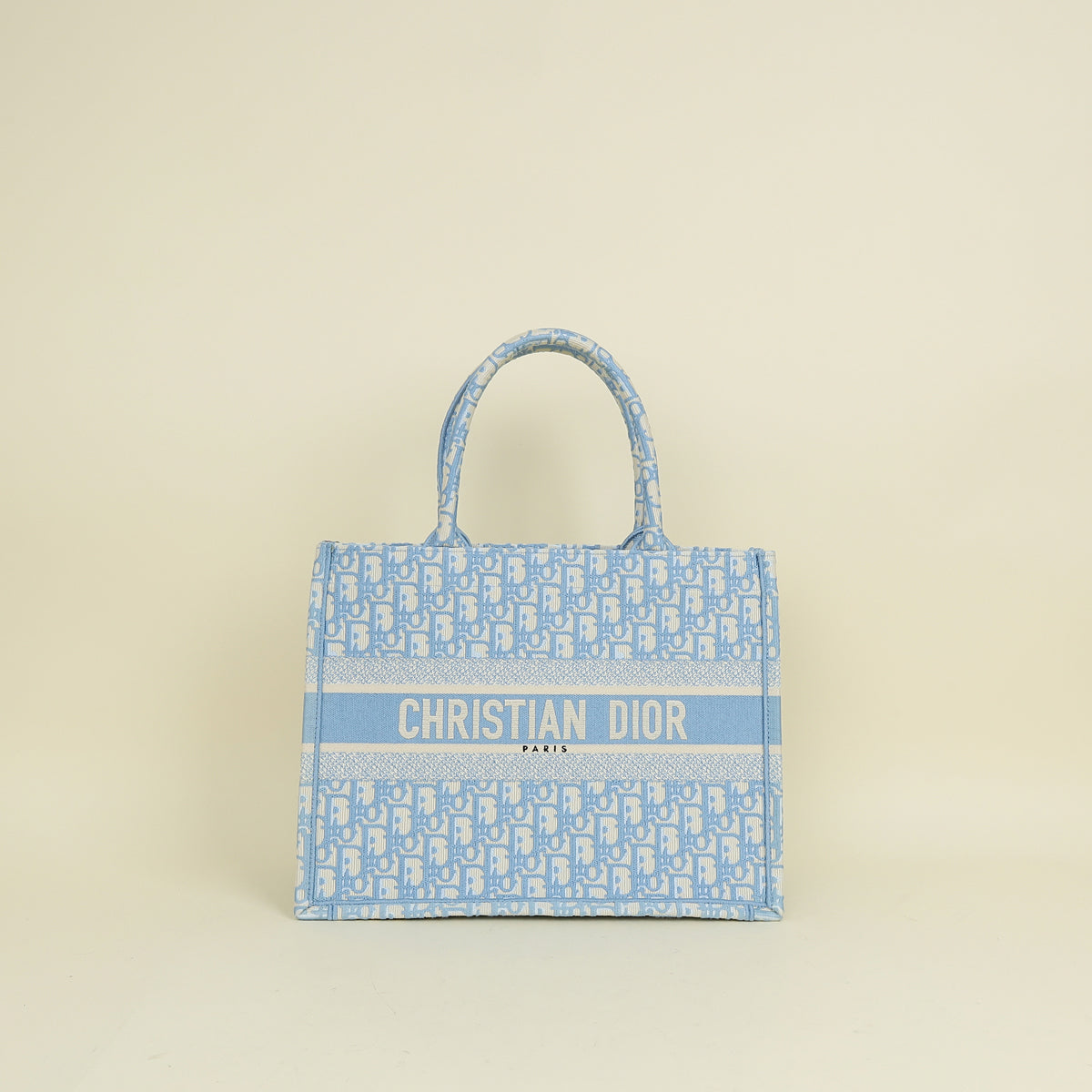 Christian Dior Light Blue Oblique Book Medium Tote Bag