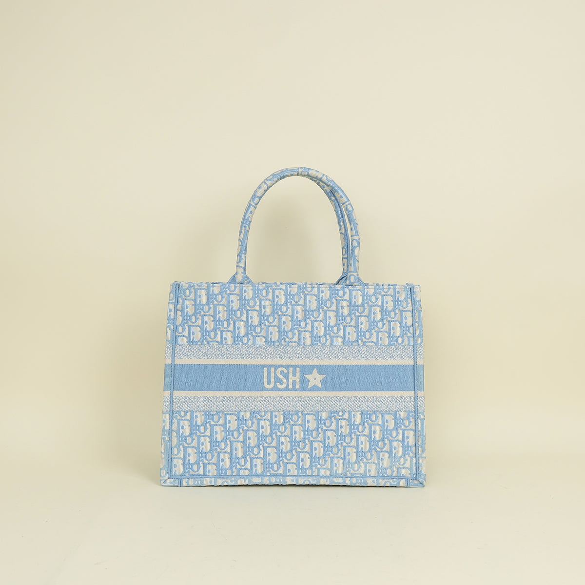 Christian Dior Light Blue Oblique Book Medium Tote Bag