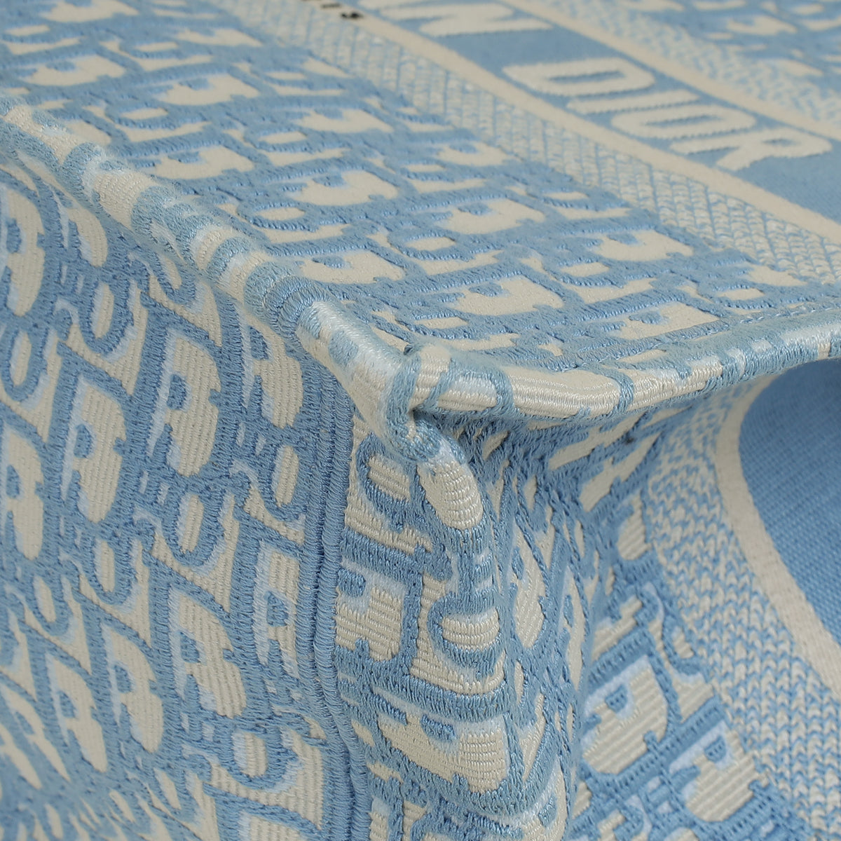 Christian Dior Light Blue Oblique Book Medium Tote Bag