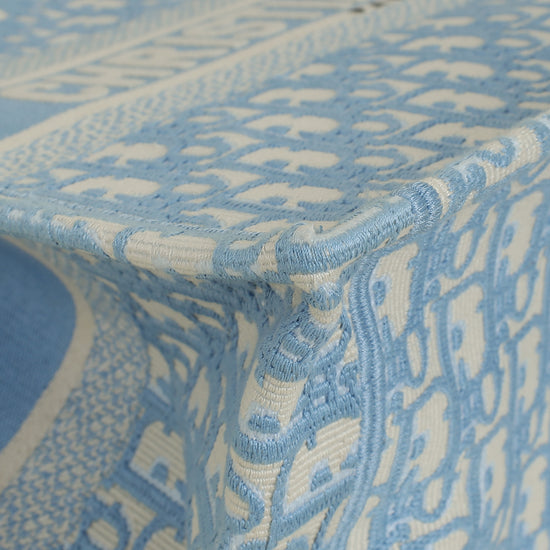 Christian Dior Light Blue Oblique Book Medium Tote Bag