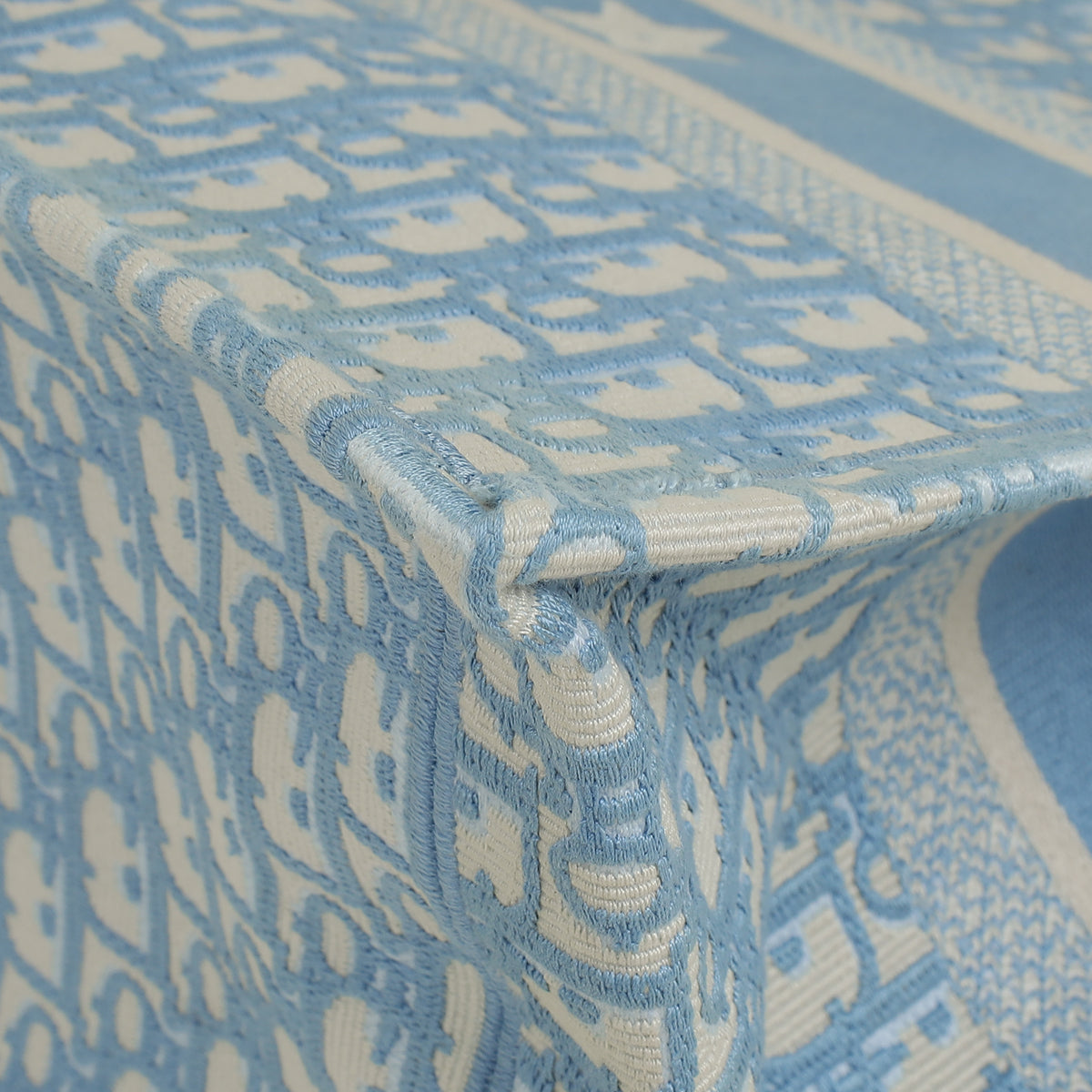 Christian Dior Light Blue Oblique Book Medium Tote Bag