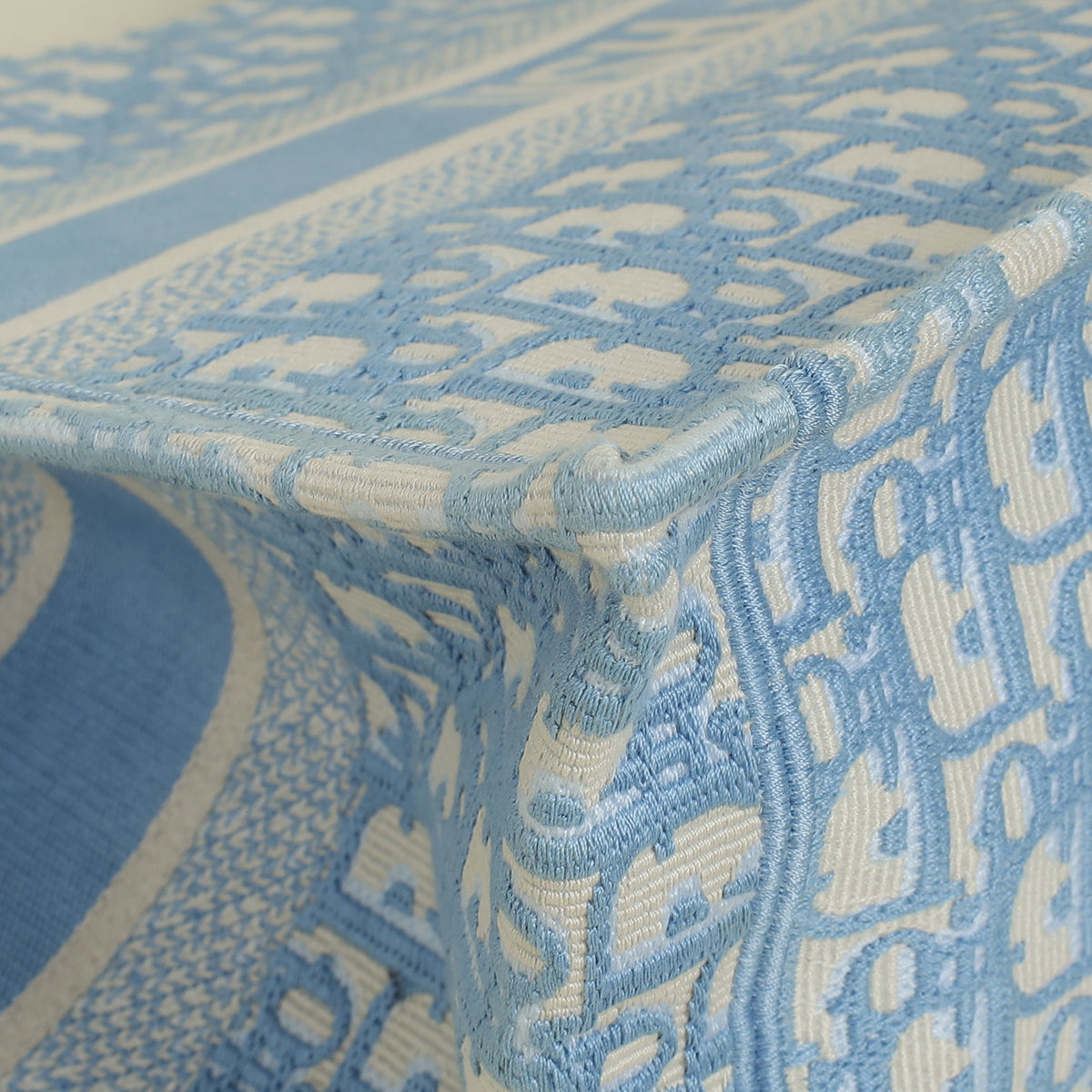 Christian Dior Light Blue Oblique Book Medium Tote Bag